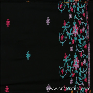 Colorful Chain PD Embroidered Knit Rayon Fabric